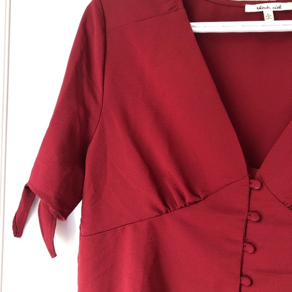 Bleuh Ciel burgundy blouse - Picture 4 of 7